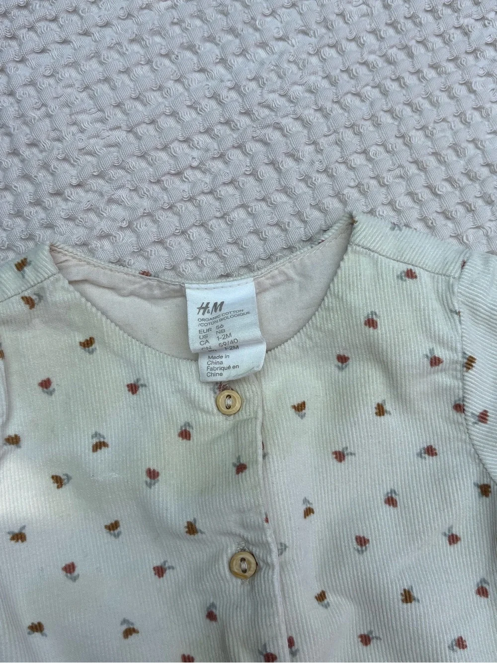 H&M Cream NB Dress and Bloomers with Tiny Floral Print